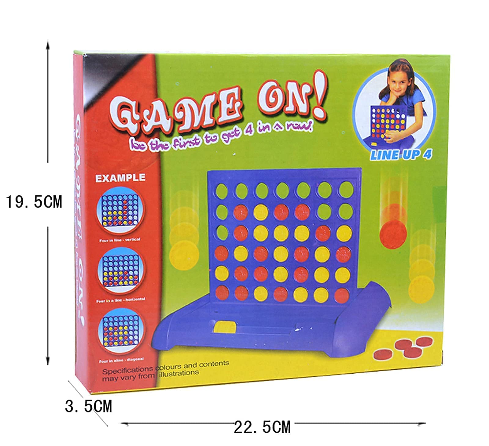 4 IN A ROW Board Games Foldable Line up 4 Toys Children's Educational for Kids Blue SHUYUE