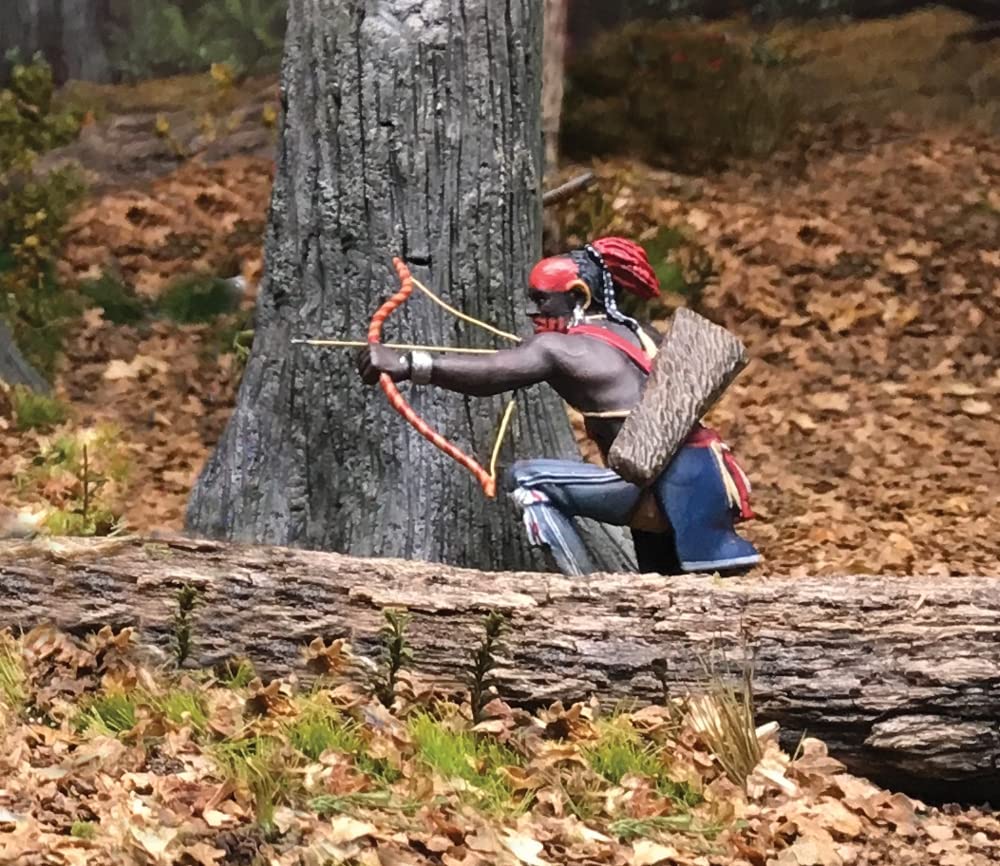 W. Britain American Revolution 16116 Woodland Indian Kneeling Shooting Bow 1:30 Scale Metal