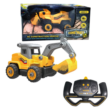 MUKIKIM Construct A Truck 2.0 - Excavator. Remote Control Take Apart Truck Toys for Kids. Educational STEM RC Car Building Set. Electric Digger