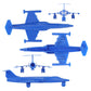 TimMee Plastic Army Men Cold War Fighter Jets - Blue Airplanes Made in USA