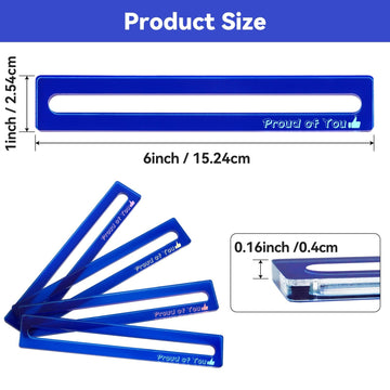 AzulHome 4Pcs Mahjong Line Finder, Mahjong Card Line Guide Bright Acrylic Mahjong Line Reader Tracker Ruler Marker Strips Mahjong Rules Helper Mah