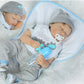 Reborn Baby Dolls Boy Clothes 22 inch Gray Dinosaur Outfit Accessories 5 pcs Sets Fit 20-22" Newborn Dolls Clothes