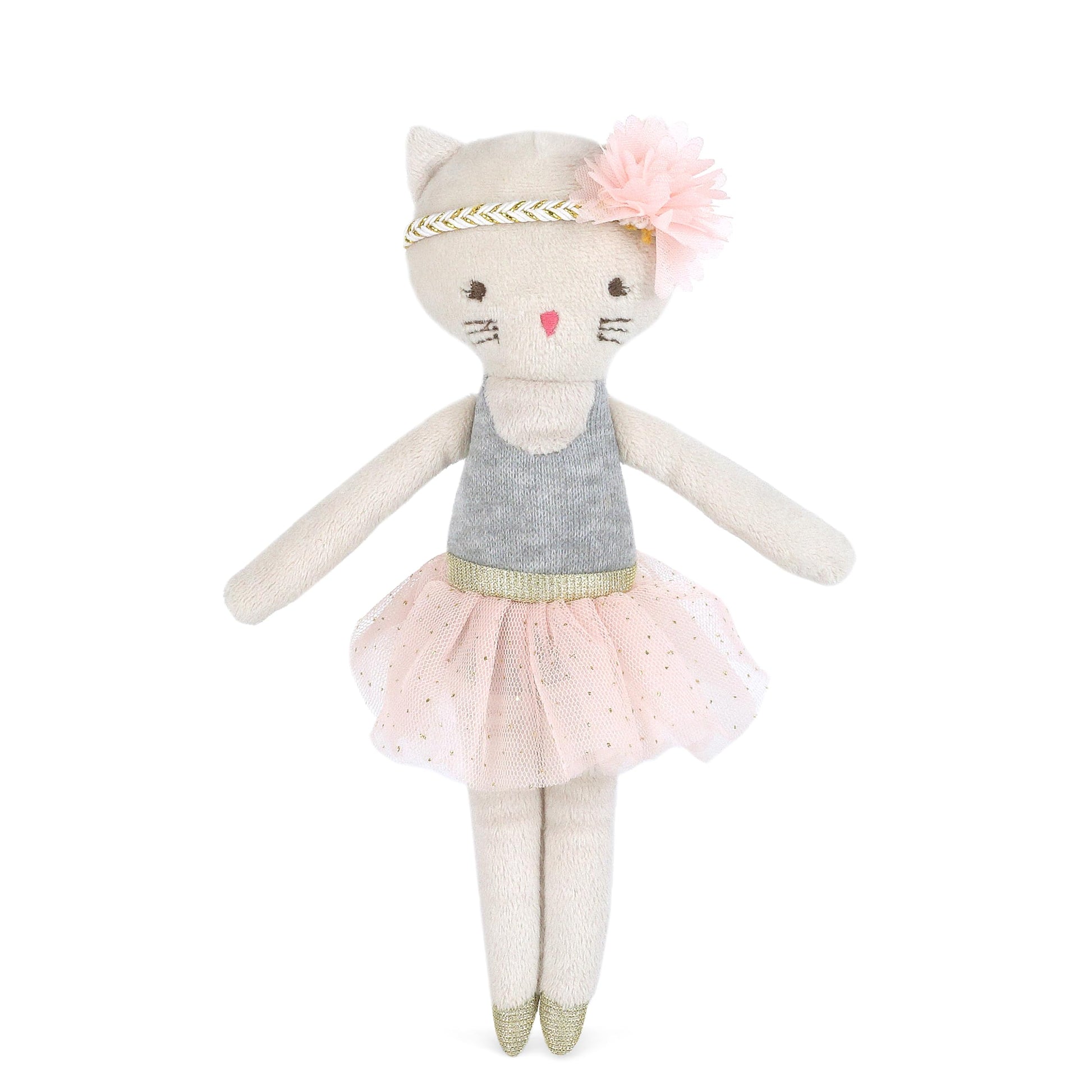 MON AMI Kacie The Kitty Ballerina Stuffed Doll - 9”, Soft Plush Animal Doll, Use as Toy or Room Decor, Great Gift for Kids of All Ages