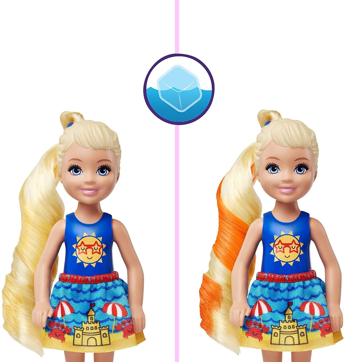Barbie Color Reveal Chelsea Doll with 6 Surprises: Water Reveals Doll’s Look & Creates Color Change on Hair; 4 Mystery Bags Contain a Surprise