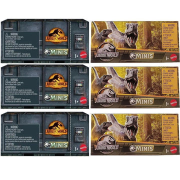 Jurassic World Dominion Dinos Mini Surprise Combo - 6 Blind Box Packs | No Duplicates, Mystery Mini Dino Figures | 1.125? Scale Collectibles - Mattel