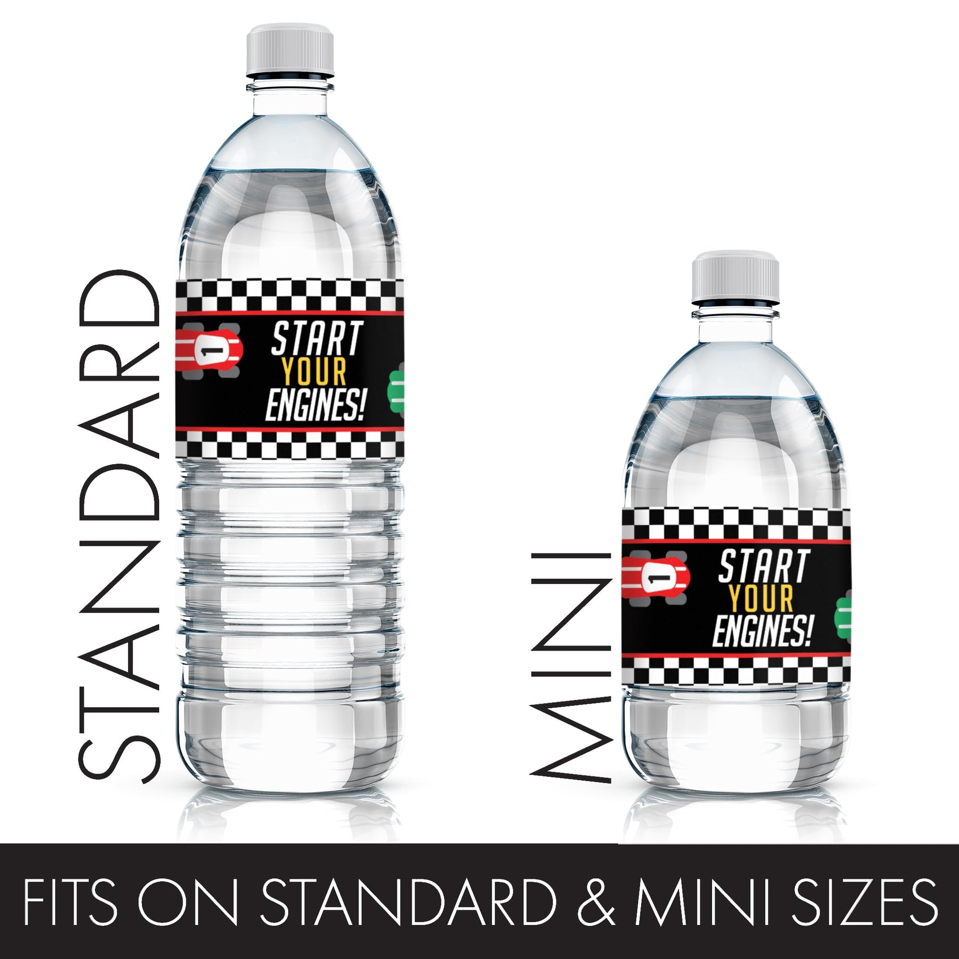 Race Car Birthday Water Bottle Labels, 20 Count