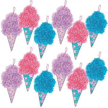 Fun Express Cotton Candy Tissue Paper Craft Kit - Fun DIY Crafting for Kids & Adults - Create Tissue Paper Decorations Party Favors Gifts - Birthday