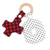 Stephan Baby Natural Beech Wood + Plush Teething Toy, X + O
