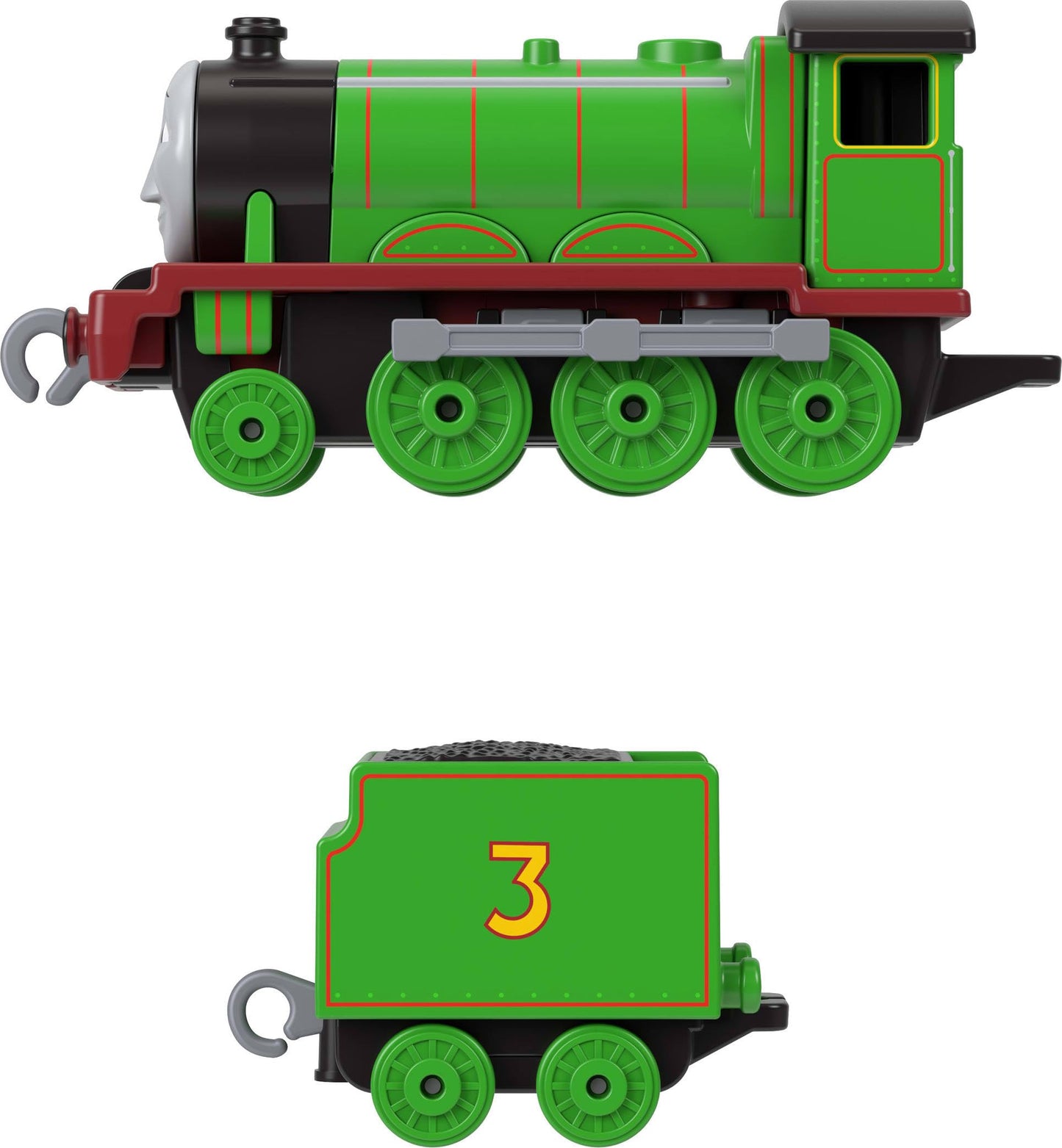 Thomas & Friends by Fisher-Price Train, Large Push-Along Die-Cast Henry Engine & Cargo Car from The Classic & All Engines Go Series, for Preschoolers
