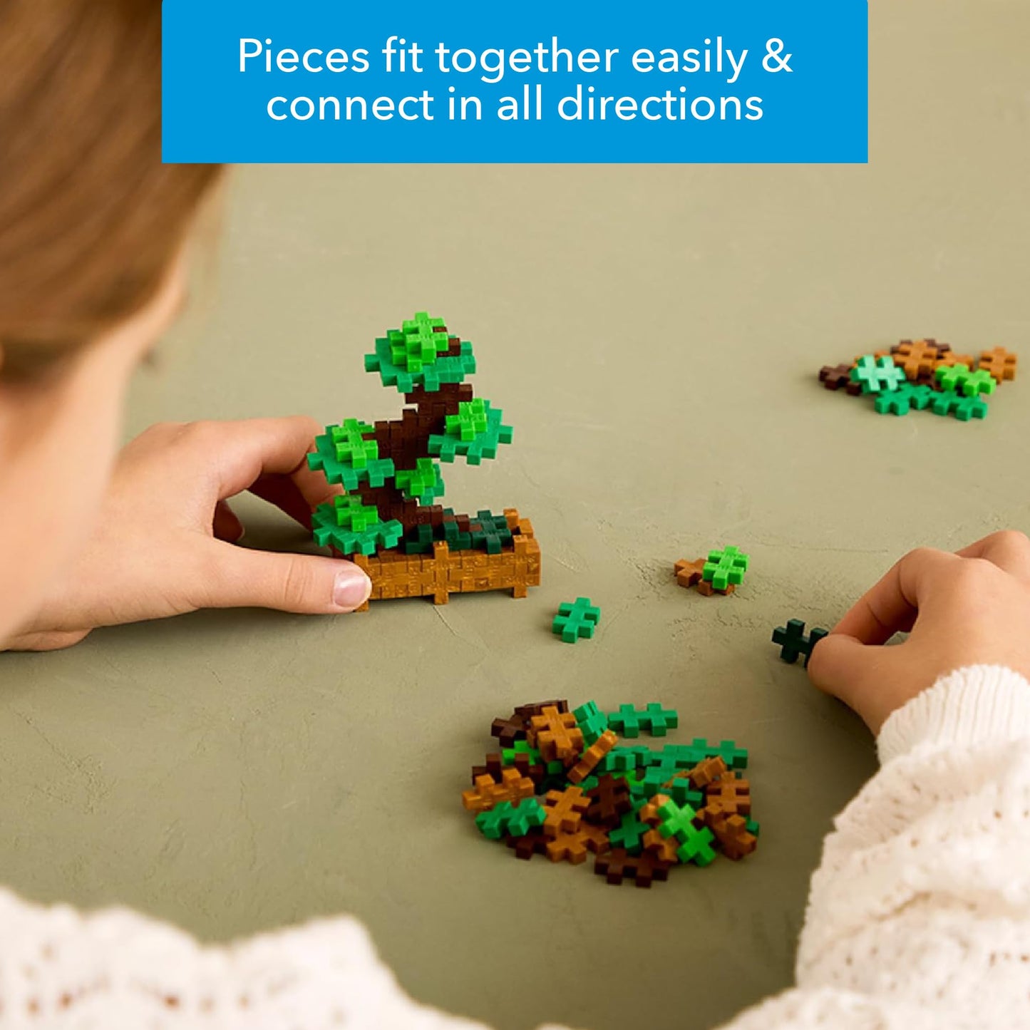 PLUS PLUS Playful Plant Packets, 3D Puzzle Building Block Set, 300 Mini Interlocking Pieces, Fun Activies for Kids - 6 Pack
