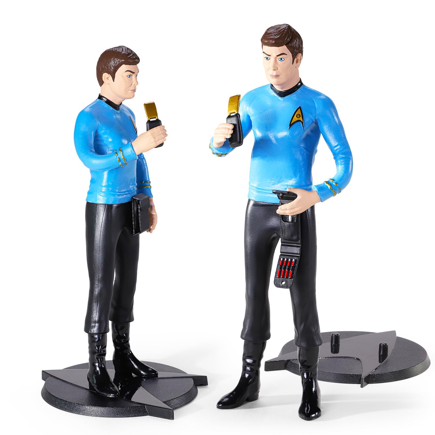 Paramount Star Trek Collectible Figures Set - The Original Series Bundle with 4 Action Figures: Kirk, Spock, McCoy, and Uhura Plus Stickers | 7" Star