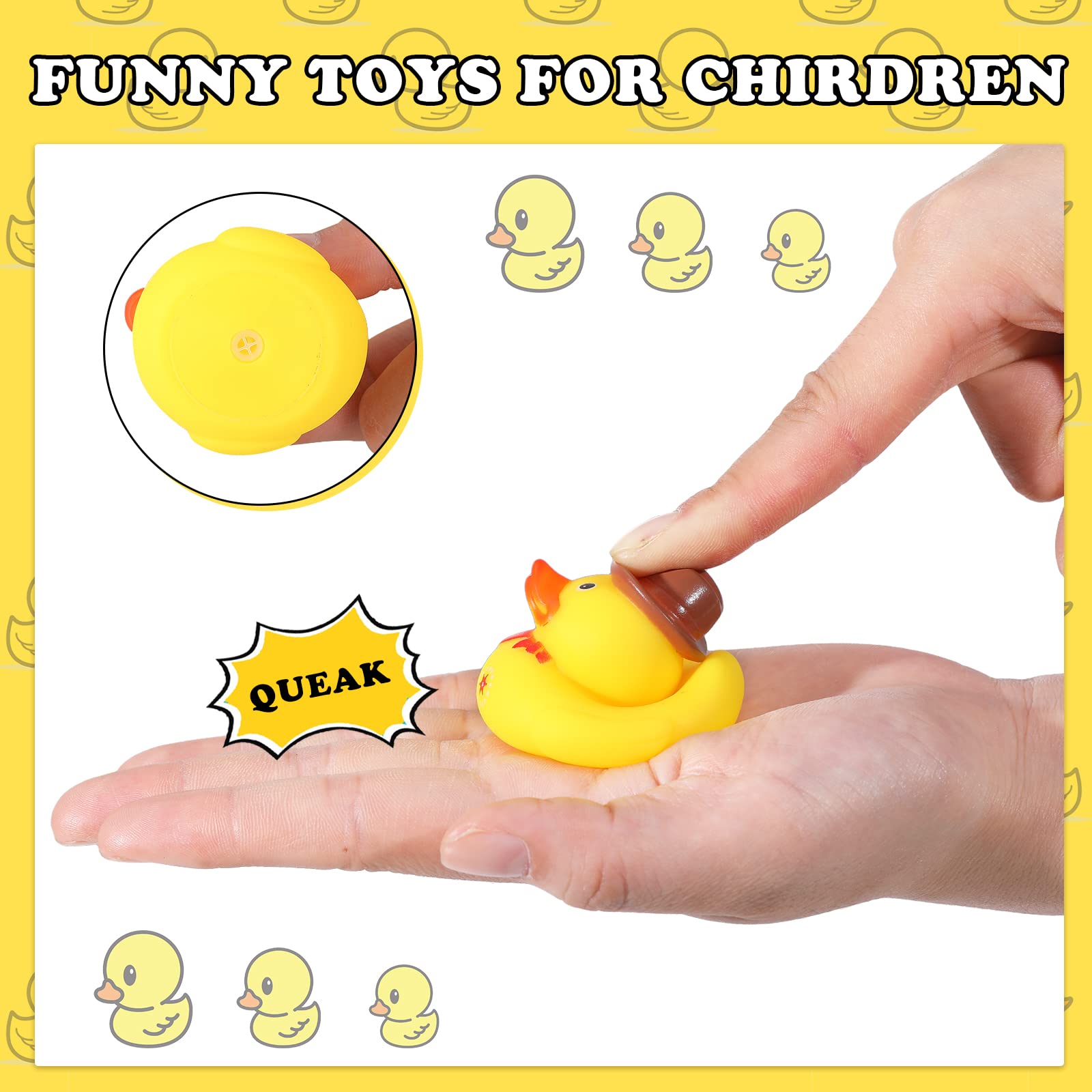 Deekin 24 Pcs Cowboy Rubber Ducks with Hat Western Mini Duckies for Wild West Party Favors Birthday Swimming Party Gift Favor,2.1 x 2 x 1.9 Inches