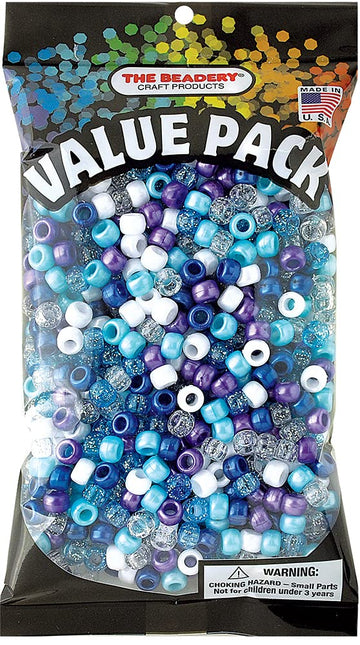 The Beadery - 9x6mm Barrel Pony Bead, Stellar Multi - 900 Pieces - 750V235