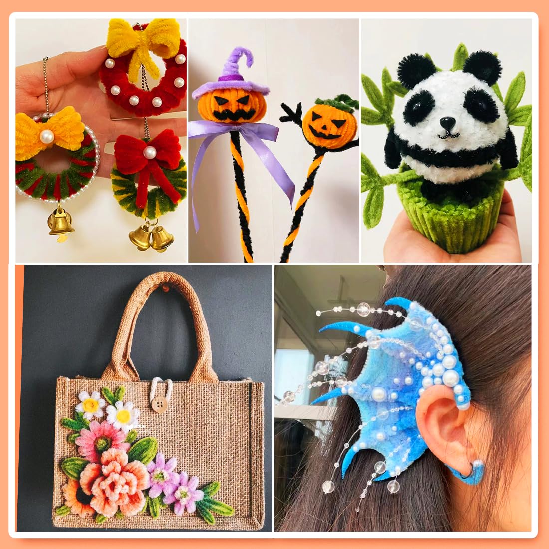 GAGANIU 1000pcs Pipe Cleaners, Pipe Cleaners for Crafts, Craft Supplies Multicolor Chenille Stems for Art&Craft Christmas DIY
