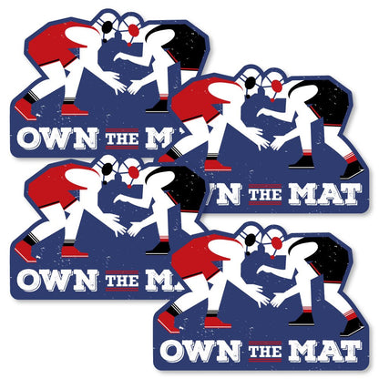 Big Dot of Happiness Own the Mat - Wrestling - Decorations DIY Birthday Party or Wrestler Party Essentials - Set of 20