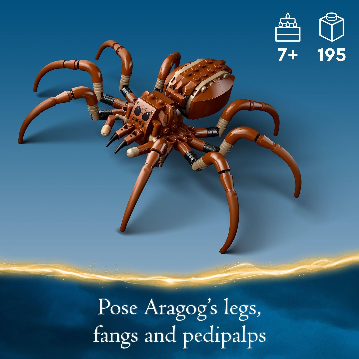 LEGO Harry Potter Aragog in The Forbidden Forest, Spider Toy Playset for Kids, Harry Potter Collectible with Magical Creature and 2 Minifigures, Harry