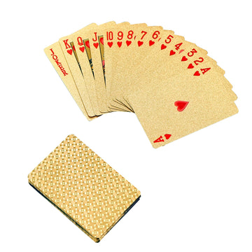 SFALCI 1pc Waterproof Plastic Poker Playing Cards PET Table Games Halloween/Thanksgiving Day (Golden Color)