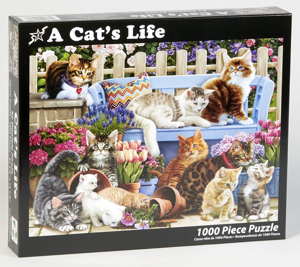Vermont Christmas Company A Cat's Life Jigsaw Puzzle 1000 Piece