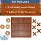 Wooden Tic Tac Toe Game - 9 Inch Solid Wood Board with X and O Pieces, Decorative Coffee Table Game, Classic Home Décor Accent