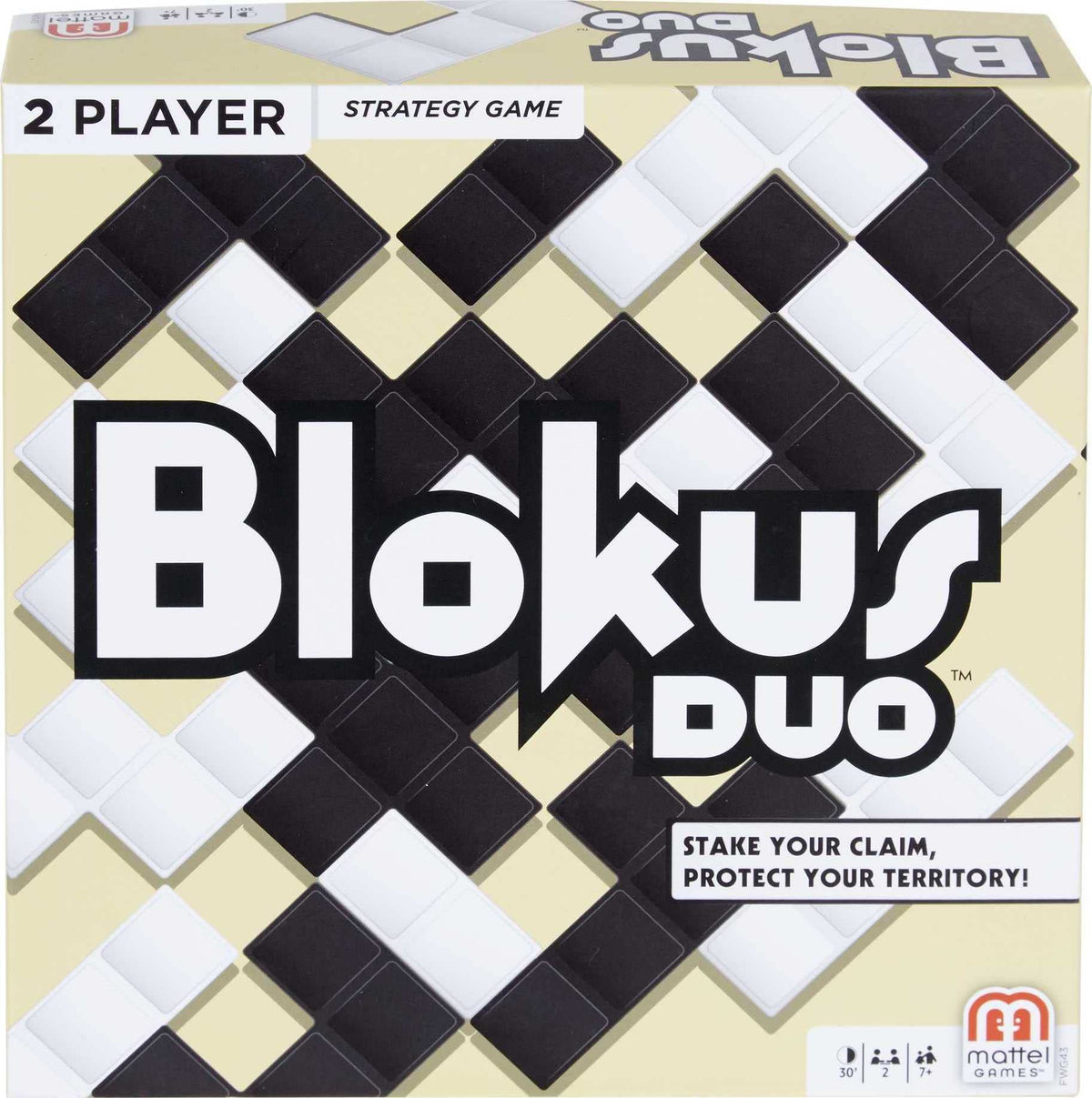 Mattel Games Blokus Duo 2-Player Strategy Board Game, Family Game for Kids & Adults with Black and White Pieces