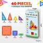 MAGLIVO Mini Magnetic Tiles Travel Set 40 Pcs, Our is W/1 Bigger Tile, Mini Magnetic Tiles with Case for Kids- Travel Magnetiles-Magnet Tiles Travel
