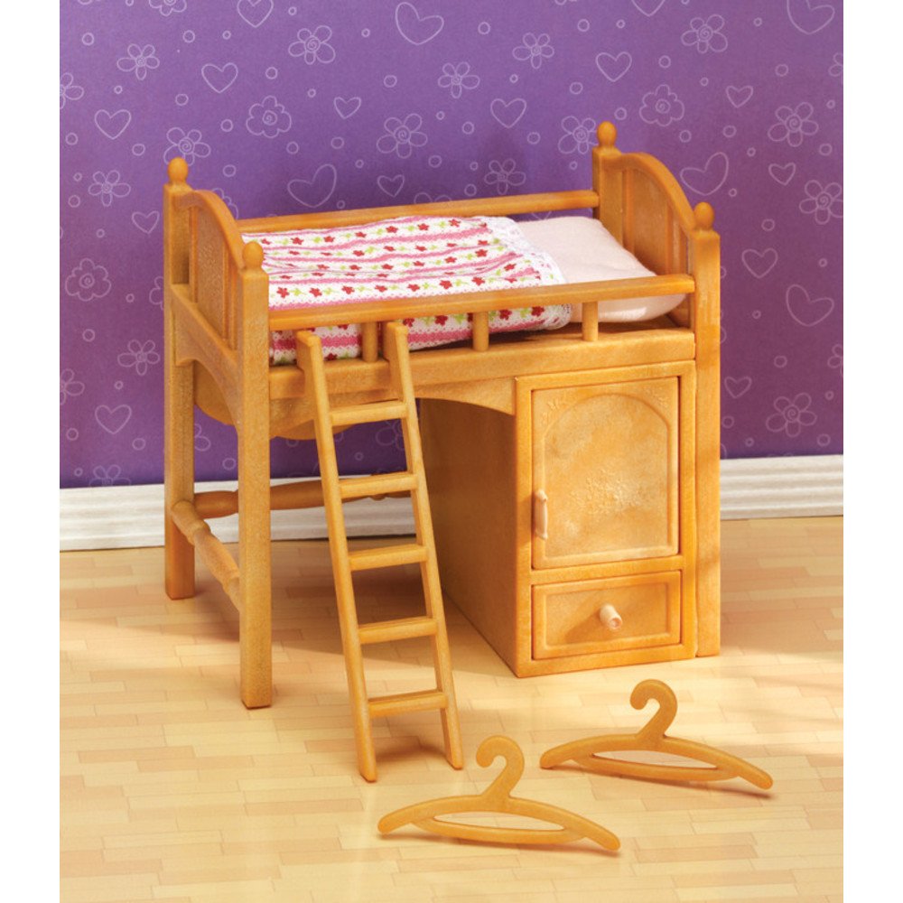 Calico Critters - Loft Bed Set - Dollhouse Furniture & Accessories - Kids Pretend Play Toy, Miniature Dollhouse Furniture & Accessories, Ages 3+