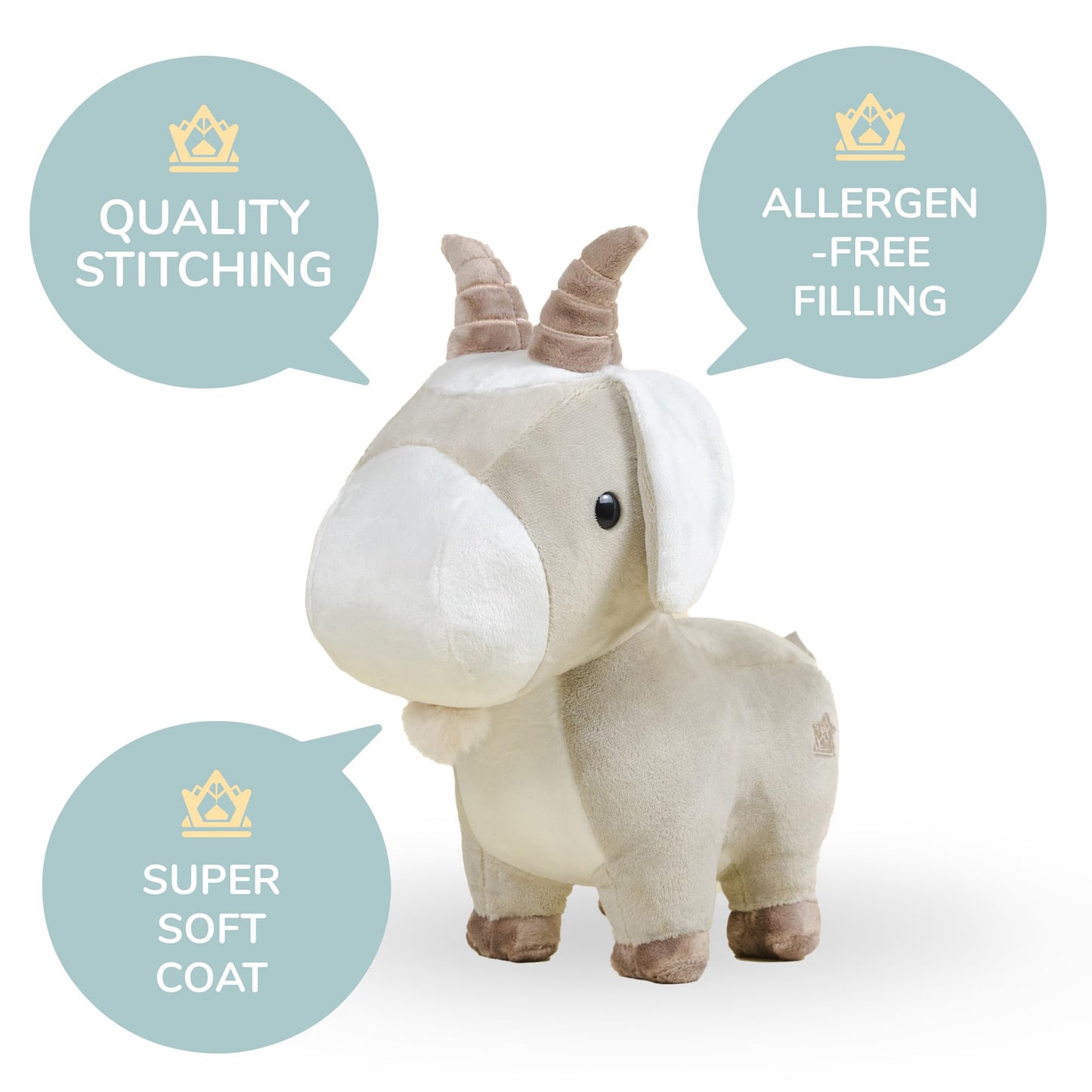 Bellzi Goat- Cute Stuffed Animal Plush Toy - Adorable Soft Goat Toy Plushies and Gifts - Perfect Present for All Ages - Goati