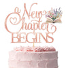 A New Chapter Begins Baby Shower Decorations: 1pcs Glitter Pink A New Chapter Begins Cake Topper Book Cake Decorations Book Themed Baby Shower Bridal