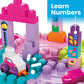 MEGA BLOKS First Builders Build 'n Learn Table Toddler Blocks Set, Pink