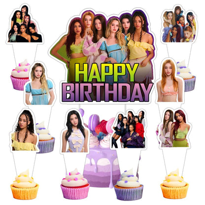 25 Pcs Katseye Cake Topper and Cupcake Toppers Set Birthday Party Supplies for Katseye Themed Birthday Decorations