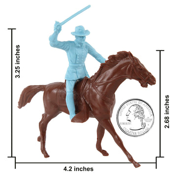 BMC Classic Marx Civil War Cavalry - 16pc Powder Blue Plastic Figure Playset