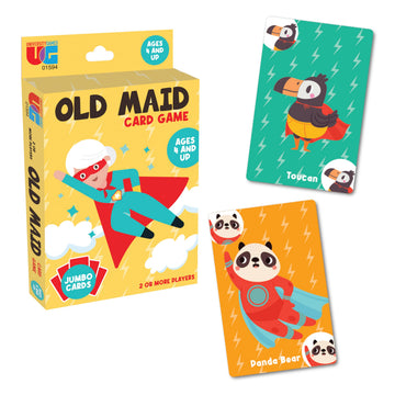 University Games Old Maid Card Game - Jumbo Size, Colorful Character Cards for Kids Ages 4 and Up, Fun Family and Educational Game