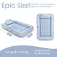 FUNBOY XL Blue Stripe Tanning Pool Float with Pillow & Cup Holder