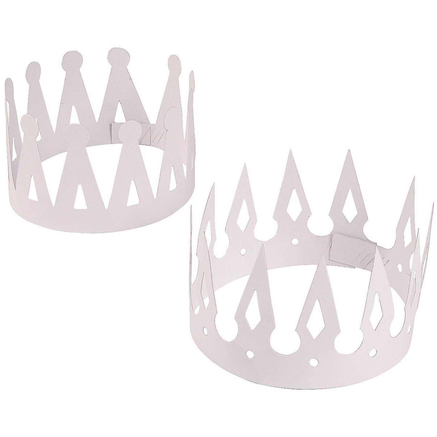 Fun Express DIY Paper Crowns, Set of 12 - VBS 2026 Vacation Bible School Supplies/Decor - Prince and Princess Party Crafts for Kids