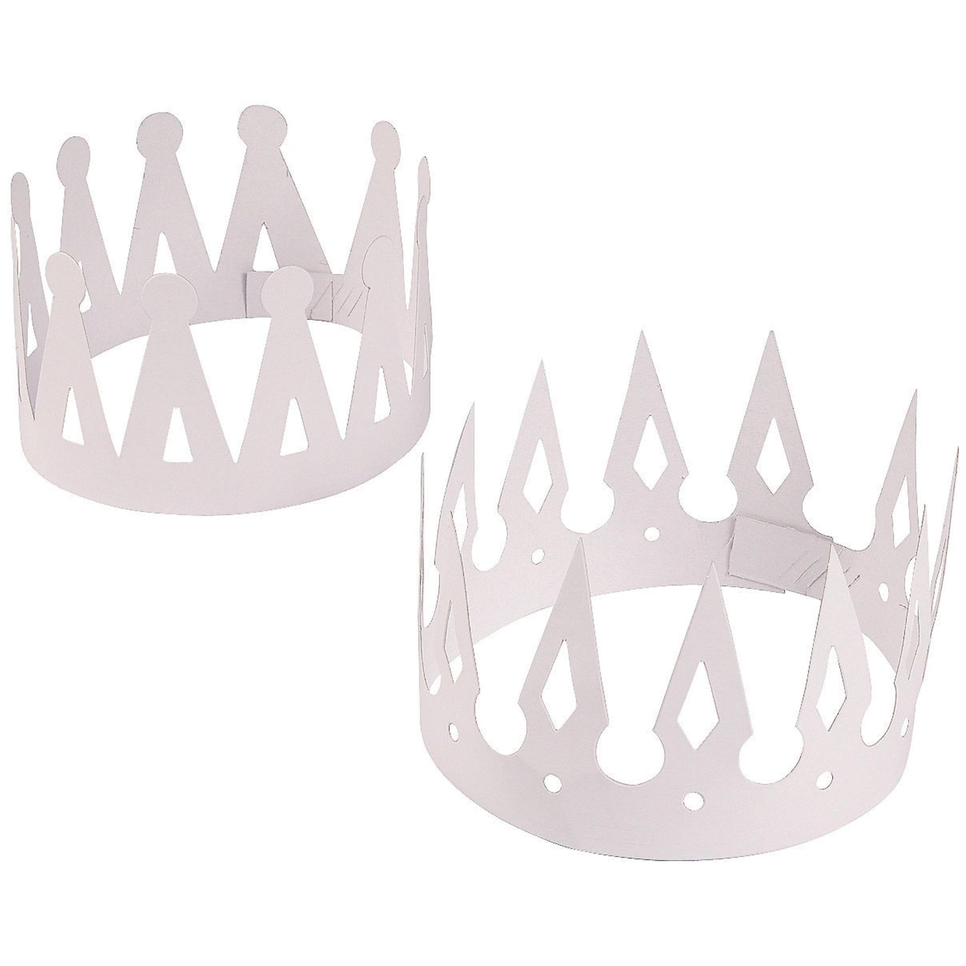 Fun Express DIY Paper Crowns, Set of 12 - VBS 2026 Vacation Bible School Supplies/Decor - Prince and Princess Party Crafts for Kids