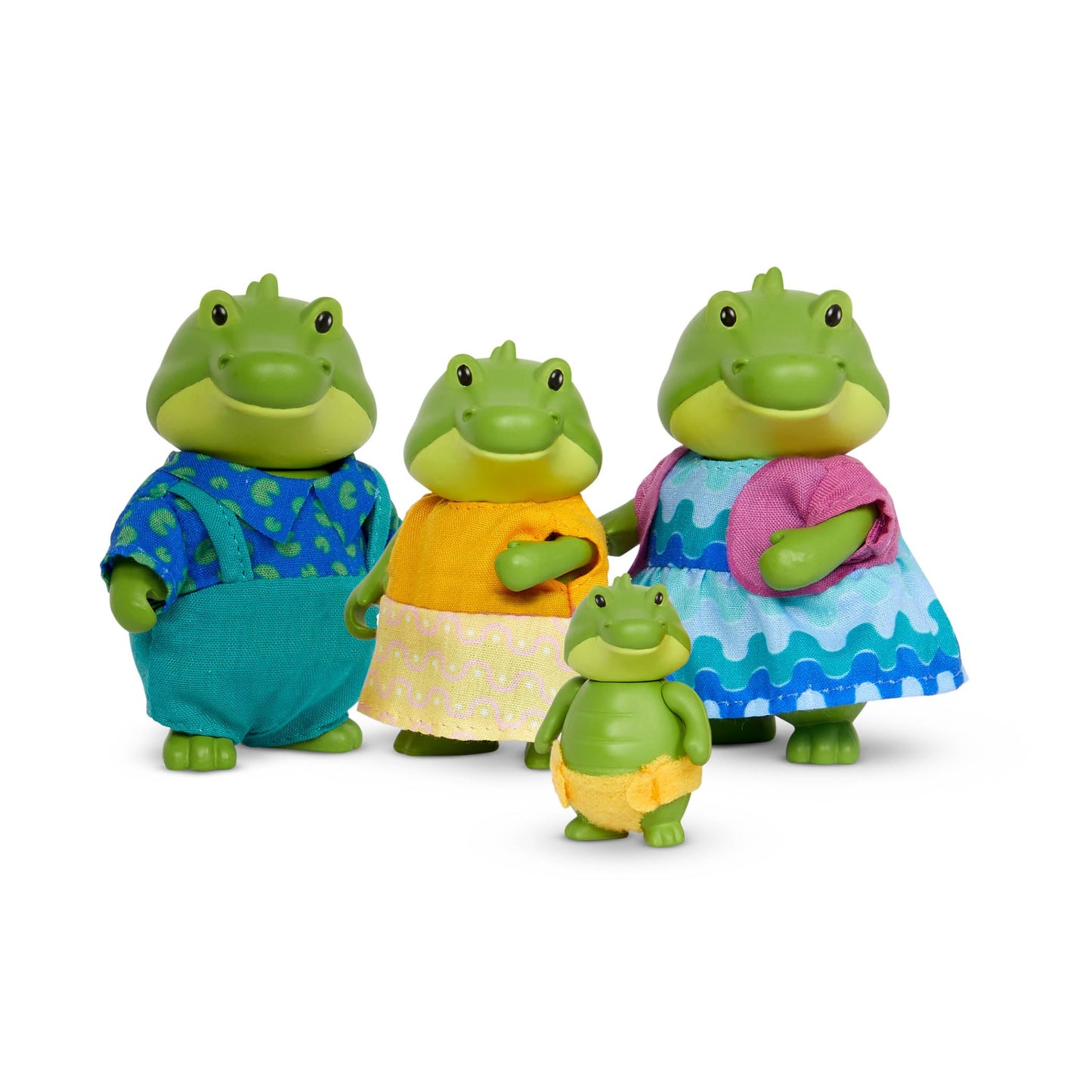 Li'l Woodzeez - Bogglesby Alligator Family - Set of 4 Collectible Posable Alligator Figures with Storybook for Imaginative Pretend Play - Doll Figures