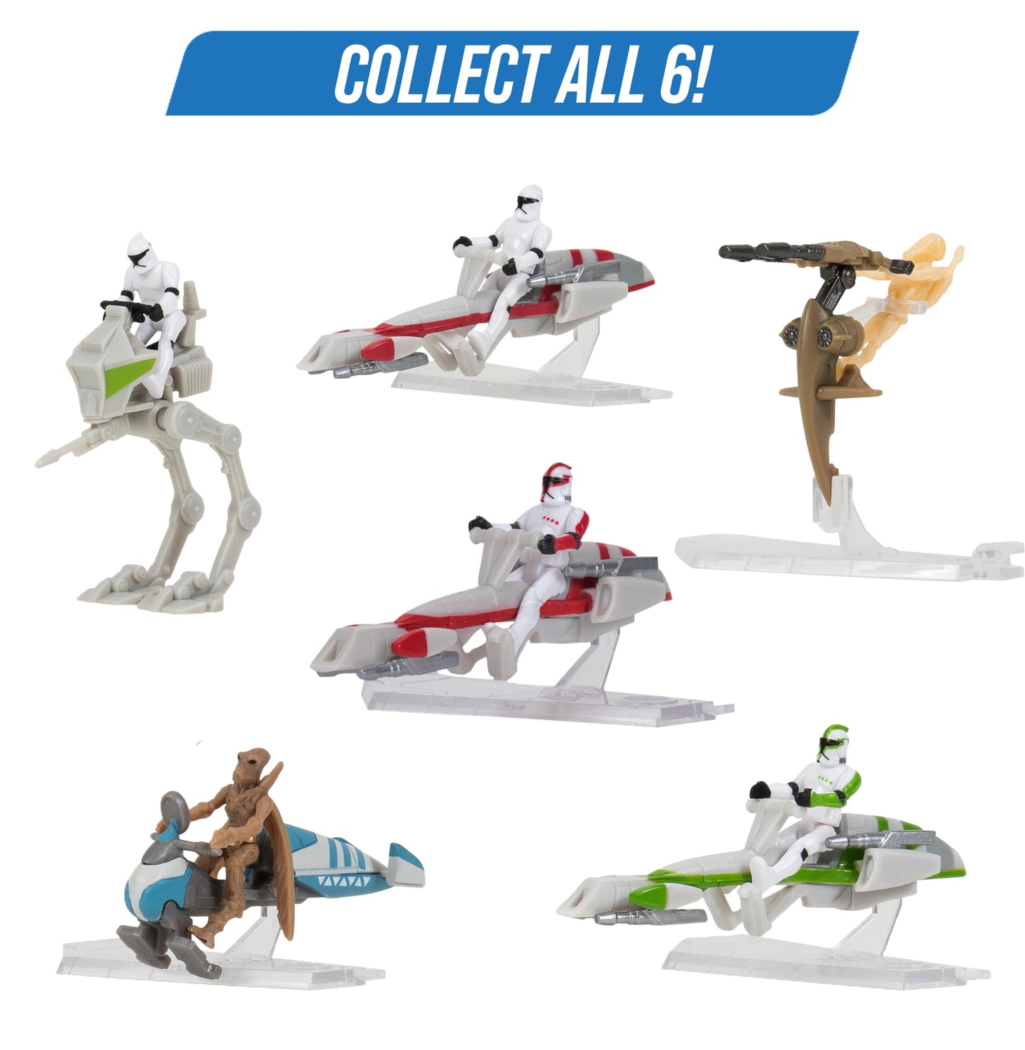 Star Wars Micro Galaxy Squadron Series 6 (6 Pack) Mystery Blind Box - Get Six 2.5" Vehicle or 1" Mini Figure - Officially Licensed - Authentic