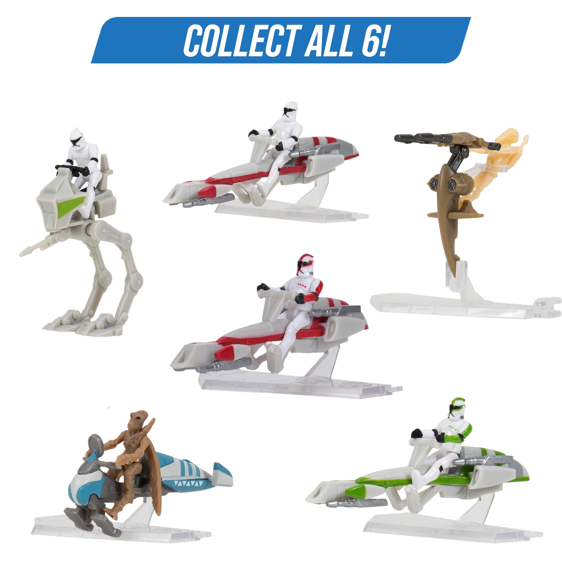 Star Wars Micro Galaxy Squadron Series 6 (6 Pack) Mystery Blind Box - Get Six 2.5" Vehicle or 1" Mini Figure - Officially Licensed - Authentic