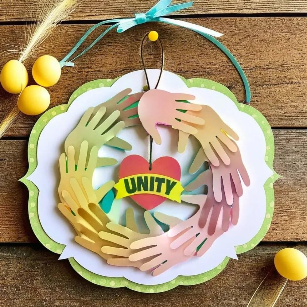 Fun Express Unity and Diversity Wreath Craft Kit - Makes 12 - Inclusive DIY Crafts for Kids, Daycare and School Activities
