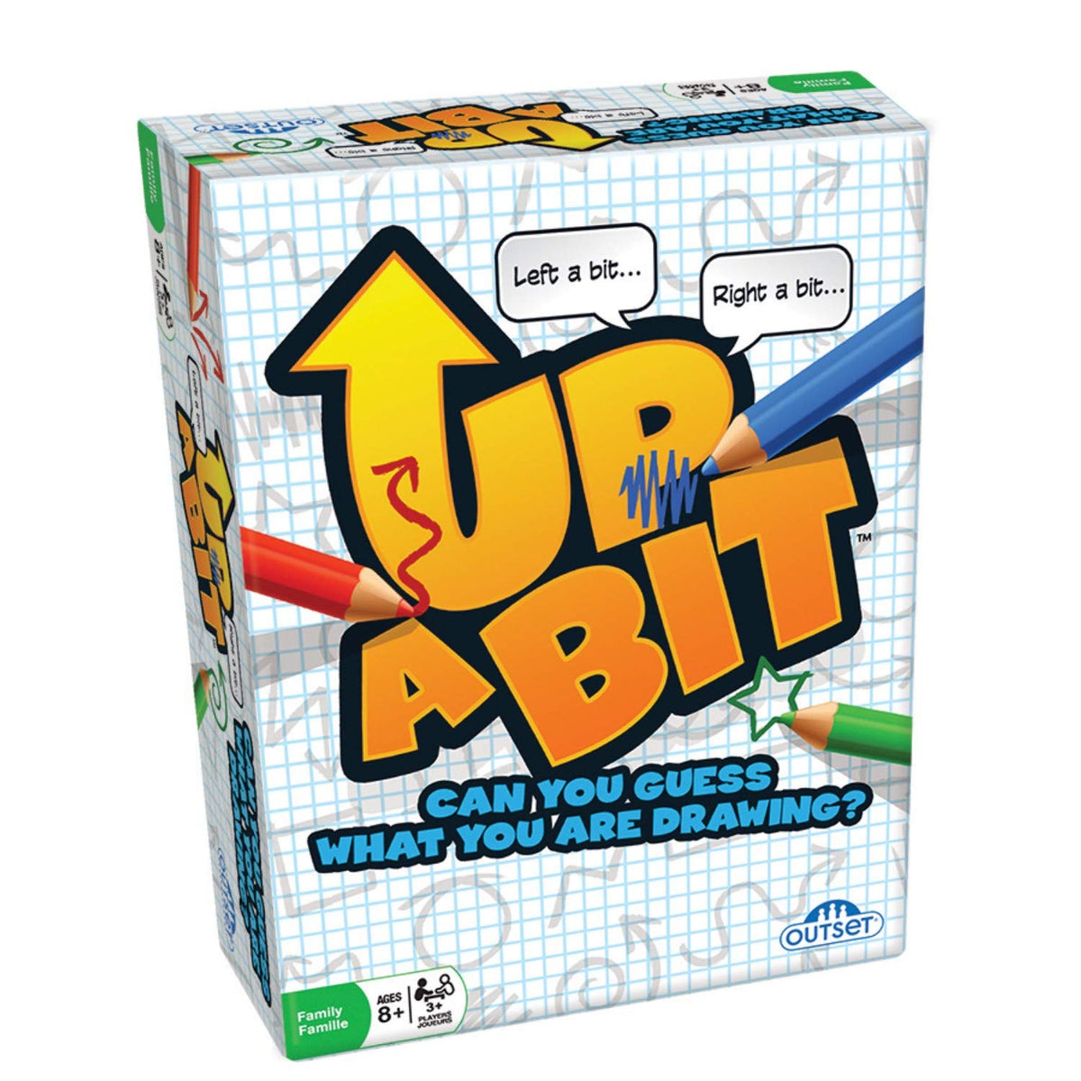 Outset Media Up a Bit Drawing Card Game - Describe an Object to Draw and Guess - Family Guessing Game Ages 8+ - Contains 100 Objects Cards, 250 Double