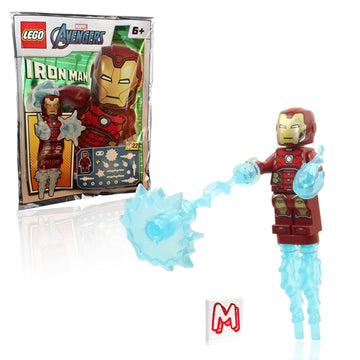 LEGO Marvel Avengers Super Heroes Minifigure - Iron Man (with Silver Hexagon and Power Blasts) 76166