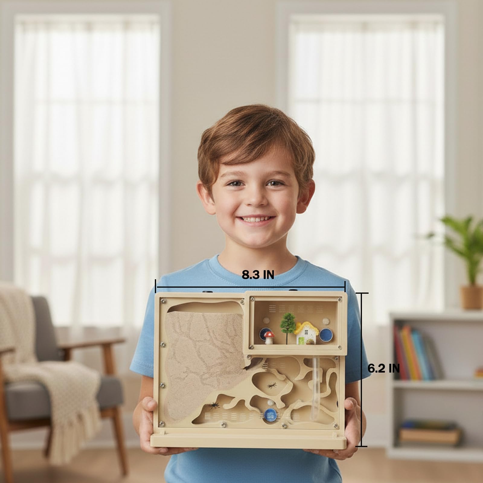 Sand Ant Farm Castle for Kids,Live Ant Habitat Kit with Nutrient Sand - Interactive Ant Colony Observation Terrarium STEM Educational Science Kit