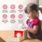Montessori Wooden Object Permanence Box Toys for Babies, Ball Drop Toy with Tray for 18+ Months Kids, Fine Motor Toys for 2 3 Years Old, Sensory Toy
