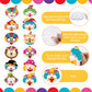 ZEELONA 24 Pcs Circus Craft for Kids Summer Class Color Your Own Clown Mask
