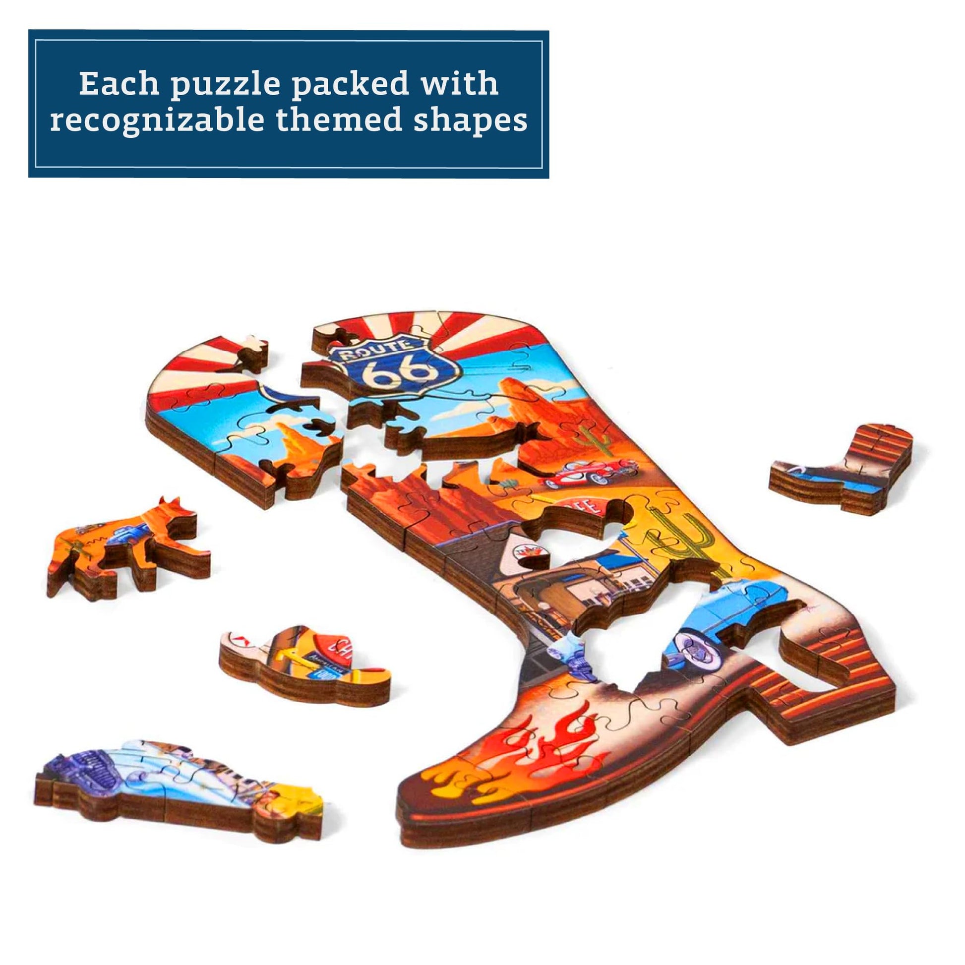 Boardwalk Puzzles Luxury Wood Puzzle - Boot 66 - Fun Size 32 Pieces - Engaging Wooden Puzzle Activity Adults