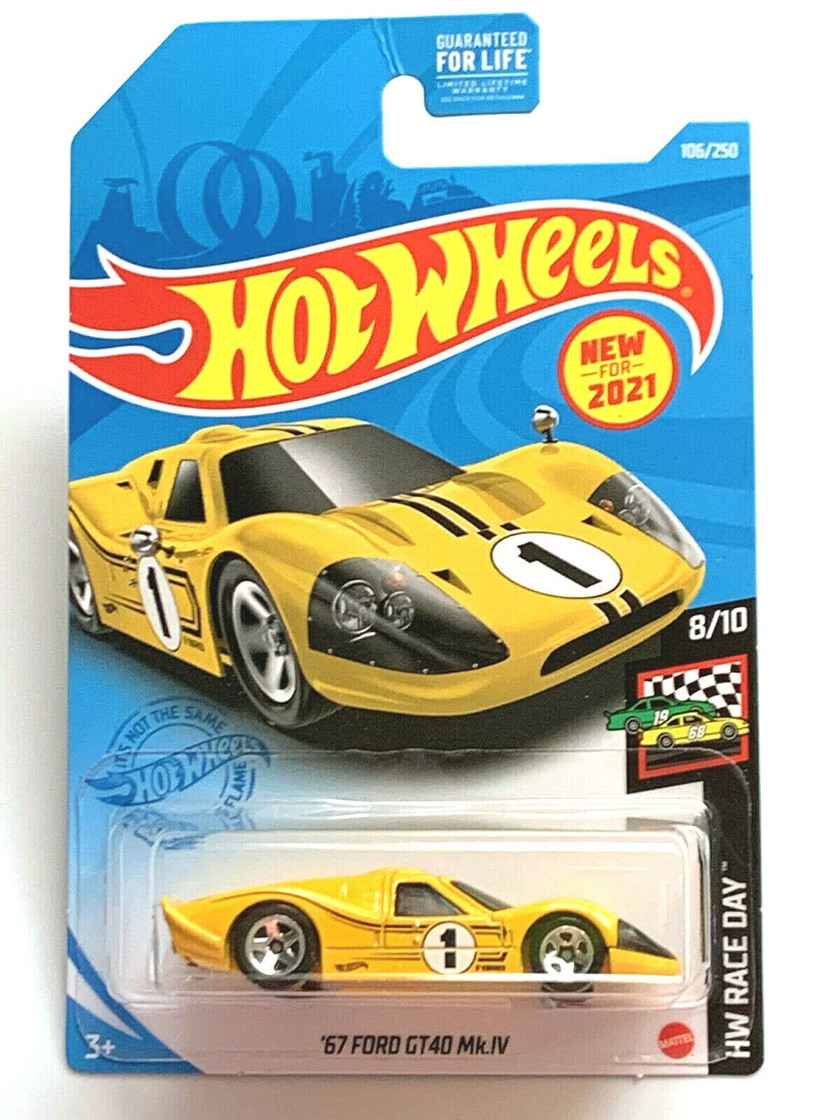 DieCast Hotwheels '67 Ford GT 40 Mk IV - HW Race Day 8/10 [Yellow] 106/250