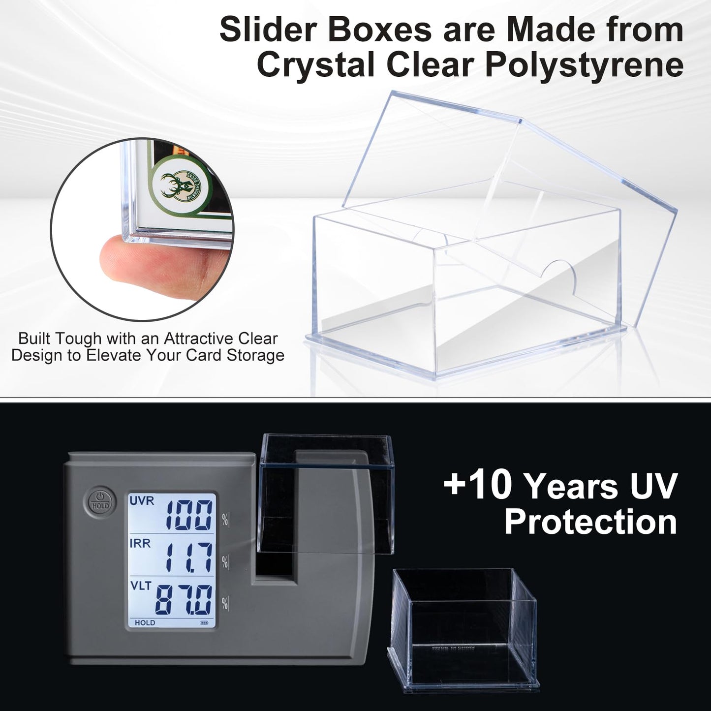 RIXUGIT 10-Pack 100-Count Deck-Case Card-Box - 2 Piece Trading Card Storage Box, Trading Deck Boxes, Clear Case Collection Storage Box for Gaming