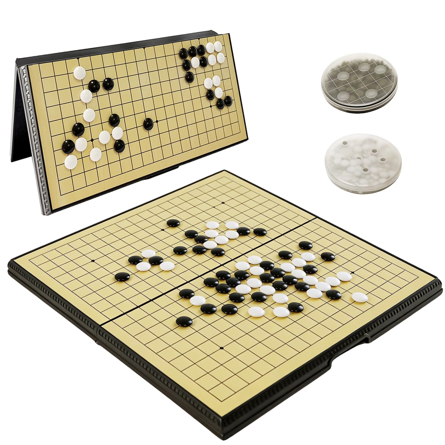 Luoyer 11 inch Go Game Set Magnetic Folding Board Game Portable Traditional Chinese Weiqi Set with Magnetic Stones for Adults Travel Gomoku