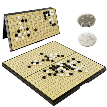 Luoyer 11 inch Go Game Set Magnetic Folding Board Game Portable Traditional Chinese Weiqi Set with Magnetic Stones for Adults Travel Gomoku
