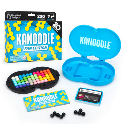 Educational Insights Kanoodle Fan Edition - 20th Anniversary (Cyan) - 3D Puzzles for Kids, Teens, and Adults, Brain Teasers for Kids 8-12, Challenging